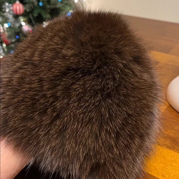 Brown Fur Hat, mink real brown fur, woman hat, new, România - Picture 8 of 11